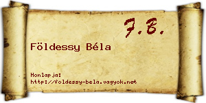 Földessy Béla névjegykártya