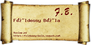 Földessy Béla névjegykártya