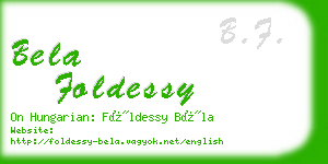 bela foldessy business card